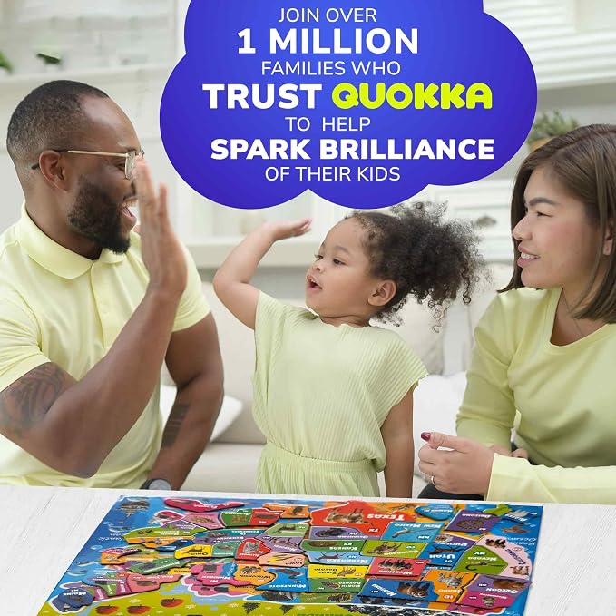 Magnetic Puzzles for Kids Ages 4-6 - USA Map Puzzles for Toddlers 3-5 | Montessori Realistic Educational Toys for Kids - United States Geography Learning Games for 5-8 Years Old