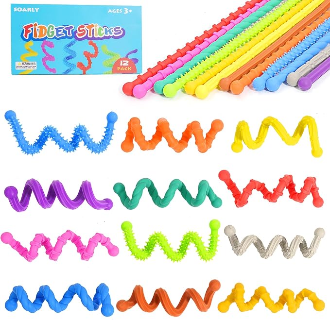 12 Pack Sensory Toys for Kids with Autism & ADHD -Christmas & Birthday Stocking Stuffers Gifts for Boys & Girls, Fidget Toys, Teacher Must Have for Classroom Calm Down Corner, Road Trip Essentials