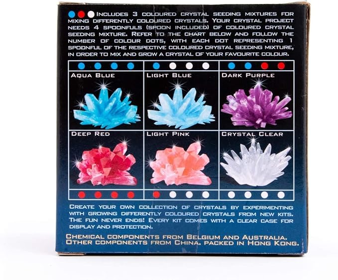4M Crystal Growing Science Kit - 3 Colored Crystals - Easy DIY STEM Toys Lab Experiment Specimens, A Great Educational Gift for Kids & Teens, Boys & Girls Ages 10+