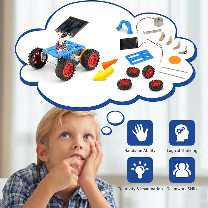 Bulk STEM Solar Robot Kits, STEM Building Toys for Kids Crafts 8-13 | Robotics Science Motor Kits for Kids, Solar Power Car Toys for Classroom Boys Girls Gifts, Engineering Experiments Projects