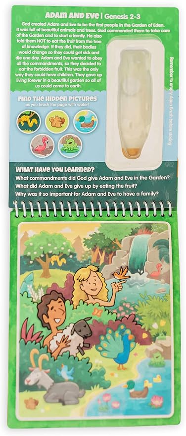 Aqua Brush Old Testament #1 Color with Water Activity Book, Bible School, Preschool, Elementary, Primary, Christian, Religion, for Kids Ages 3+
