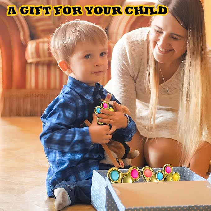 FIGROL 3 Pack Pop Fidget Spinners Stocking Stuffers. Sensory Fidget Toys for Kids, Teens, Boys & Girls