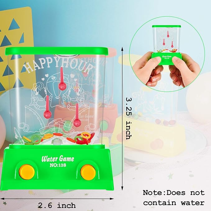 Gejoy 4 Pieces Water Games Handheld for Kid Small Retro Waterful Ring Toss Handheld Game Birthday Goodie Bags Stuffers School Classroom Prize Reward Pastime Car Toy Fidget for Boy Girl(Chic Style)