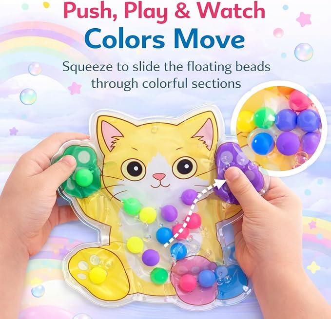Sean's Choice Color Sorting Sensory Toys for Toddlers, Roadtrip Travel Essenstial Fine Motor Autism Fidget Preschool Classroom Activities for Kids (Cat)