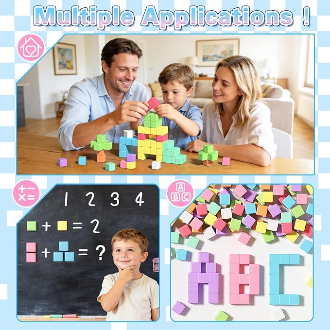 Apluses Magnetic Blocks Building Toys for 3+ Year Old Boys Girls | 1 inch, Gifts, PP Plastic, Candy colors, 81pcs