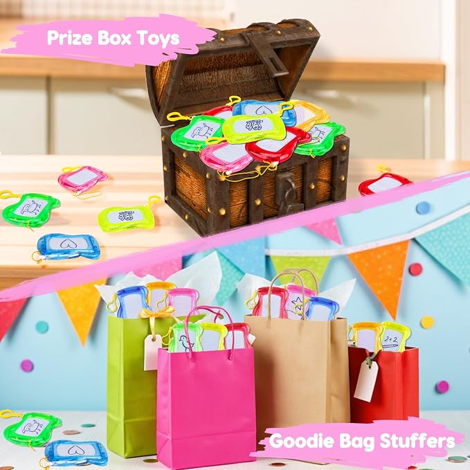 16PCS Mini Magnetic Drawing Board Party Favors Bulk for Kids 4-8 8-12 Birthday Goodie Treat Bag Stuffers Classroom Treasure Chest Carnival Prizes Box Toys Pinata Fillers Back to School Student Gifts