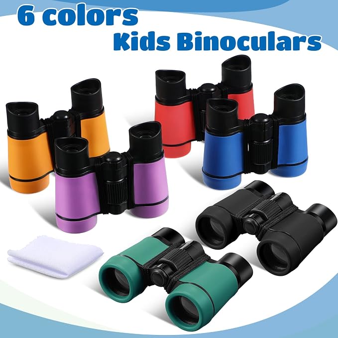 Yunsailing 6 Pcs Binoculars for Kids for Age 3-12 Years | Binoculars, Shock Proof Toy, Outdoor, Gift ,Hunting Folding, Small Telescope, for Bird Watching Learning Exploration