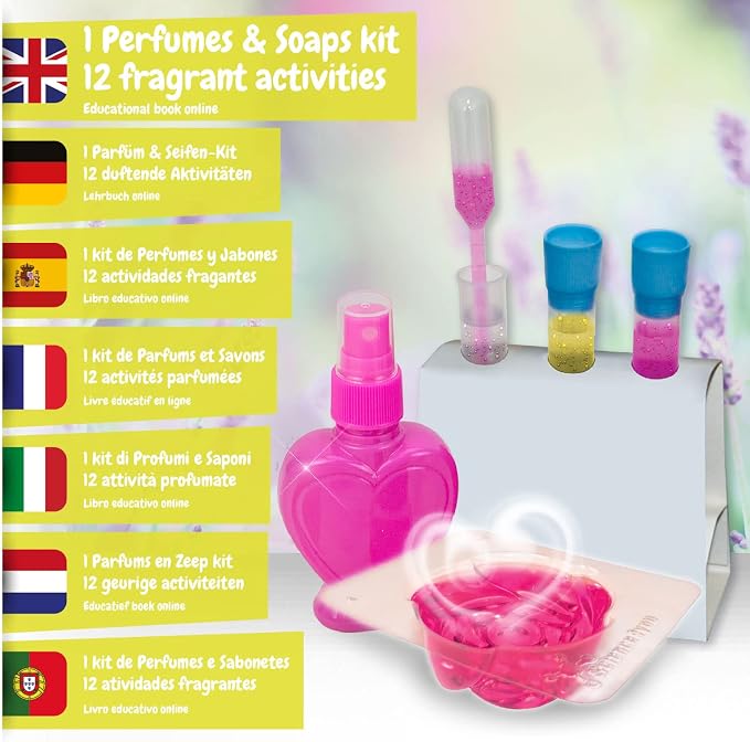 Science4you Perfumes & Soaps - Perfume and Soap Making Kit for Kids - Educational Science Kits with 12 Science Experiments - Craft Sets for Girls and Boys - Science Kits for Kids Age 8 9 10+
