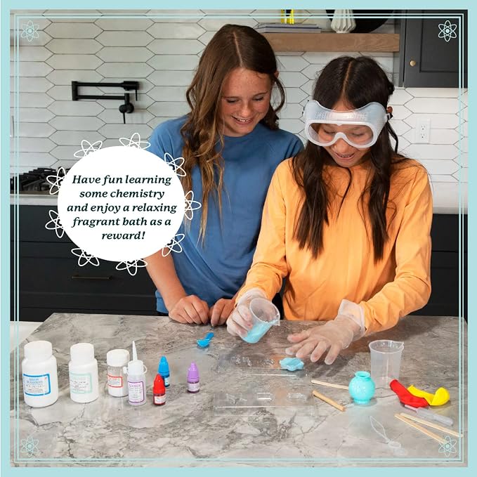 MindWare Science Academy Bath Bomb lab Kit | Hands-on experiments kids set up and run themselves. Ages 4+.