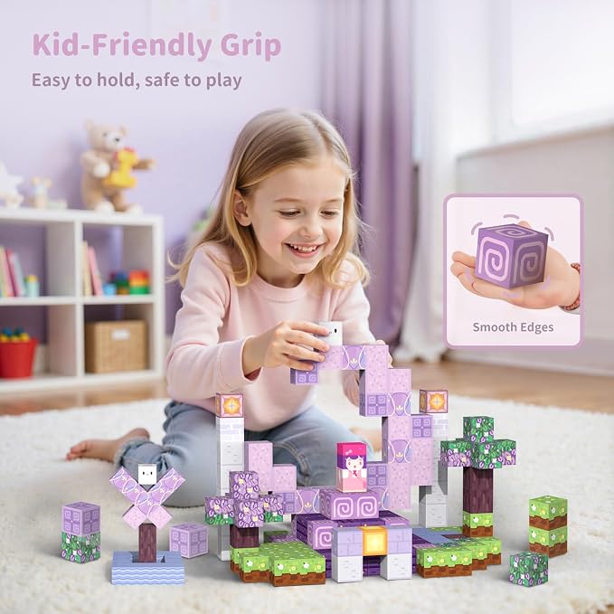 Magnetic Building Blocks 120PCS for Kids Boys Girls Ages 4-8 | Magnetic Cubes STEM Toy Set, Strong Magnets Construction Blocks, Educational Building Toy