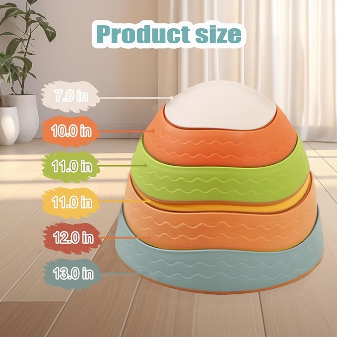 Fanboxk Stepping Stones for Kids,Non-Slip Toddler Sensory Toy | Sensory Balance Stepping Stones for Promoting Toddler Balance Coordination Skills,Up to 220 LBS for Indoors or Outdoors Play