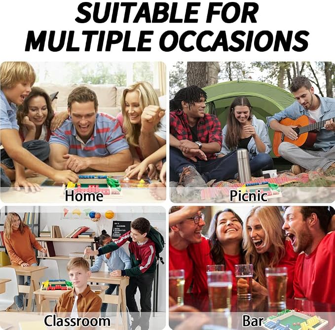 Nicecho Shut The Box Dice Game,2-4 Player Family Wooden Board Table Math Games for Adults and Kids, 8 Dices Classics Games for Classroom,Home,Party or Pub