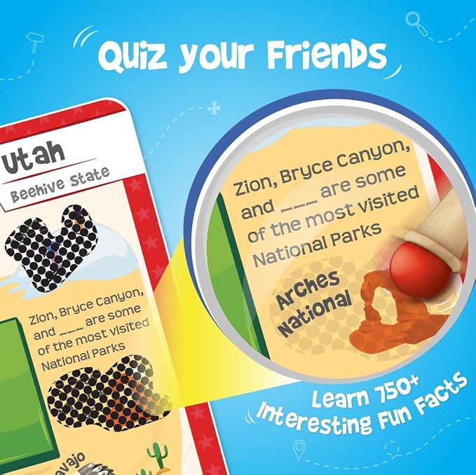 Imagimake Mapology USA Flash Cards | Learn United States Along with Flags and State Shapes | Ages 8-12 | Foam Jigsaw Puzzle, Fun Facts, Educational Toy for Kids | Gift for Christmas and Birthdays | Learn 750+ Facts of USA with Swipe & Reveal, Classroom...