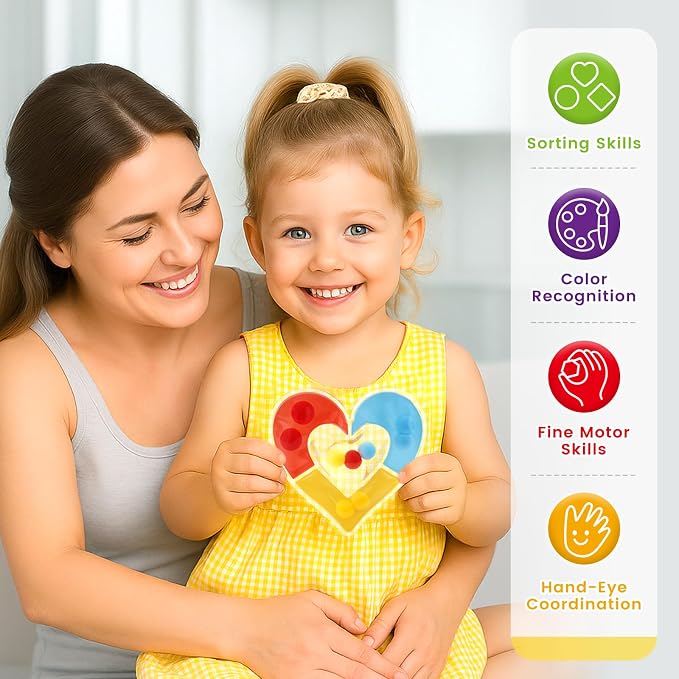 LovesTown 6PCS Color Sorting Toys, Sensory Fidget Toys for Kids Color Matching Game Travel Essenstial Birthday Gifts Goodie Bags (Pack of 2)