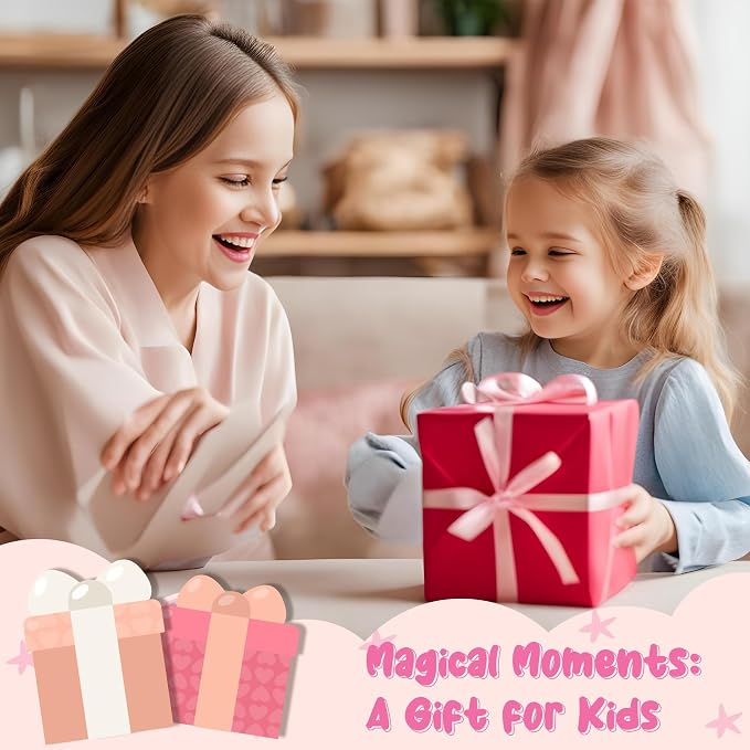 R HORSE 2 Pieces Kid Apron and Chef Hat Set, Children Role Play Chef Toy | Light Pink Adjustable Kitchen Apron for Girls, Ideal for Cooking, Baking, Painting, Training, Cooking Birthday Gift