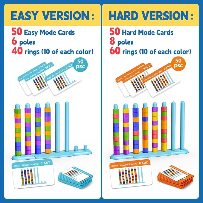 Color Challenge Game – A Quick-Thinking Color Matching Puzzle Game for Family Game Night and Parties Fun, Board Games for Kids 6-8-12 & Adults, Color Games Toys Gifts for Boy & Girl Birthday Christmas
