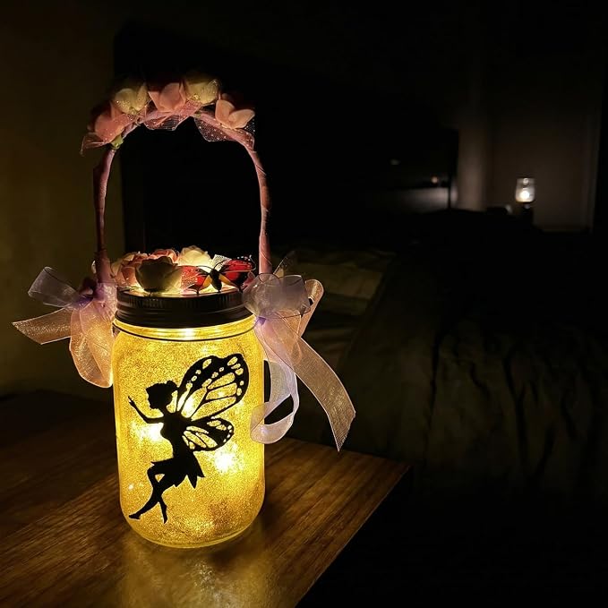 Alritz Fairy Lantern Craft Kit Mason Jar Night Light Ages 6+ | remote control night light, mason jar garden decor, DIY art ornaments, creative craft
