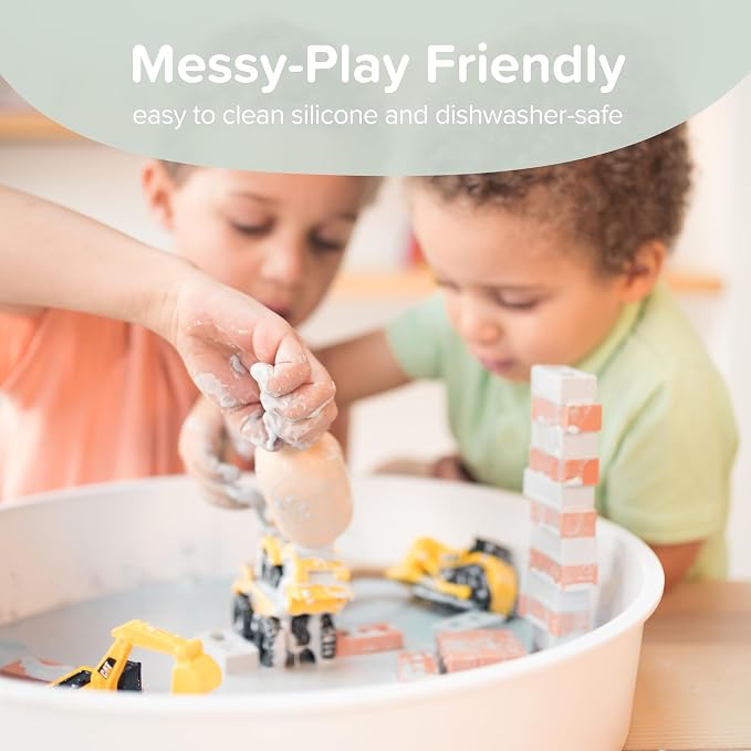 25 x Mini Bricks for Kids Construction | Silicone Tiny Bricks for Play | Kids Bricks For Small World Play | Sensory Play Small World Toys | Suitable for 2 years Plus | Tuff Tray Accessories