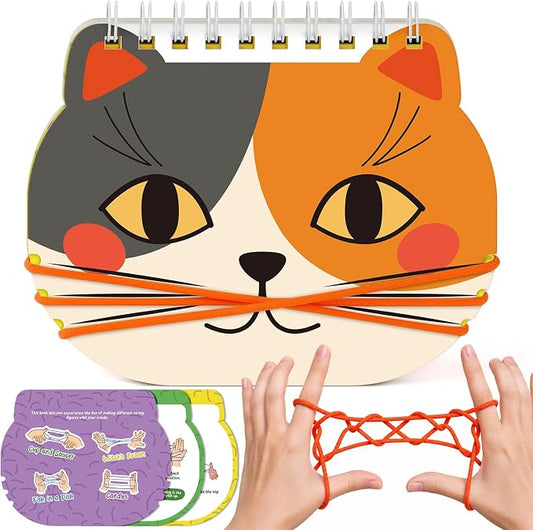 Kasfalci Cradle String Game Kit - Teen Girl Gifts, Birthday Gift for 8 9 10 11 12 Year Old Boys Girls - Road Trip & Travel Toys for Kids Ages 6-12 - Classic Cats Finger String Figures