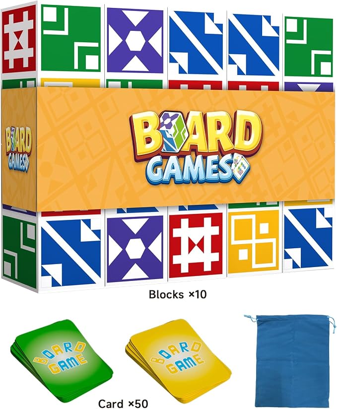 Family Matching Game for Kids & Adults, Block Puzzle Board Games for Boys & Girls Ages 6-8 8-12, 2 Player Card Puzzles for Children 6+ Year Olds