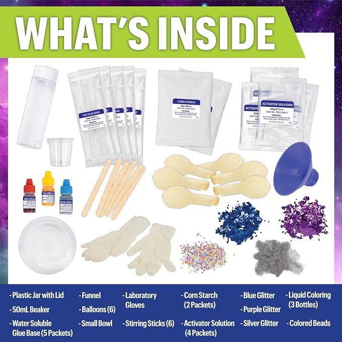 Squishy Ball Making Kit & DIY Stress Ball Science Lab by MindWare | Hands-on experiments kids set up and run themselves. Includes 6 stirring sticks and 6 balloons. Ages 8+.
