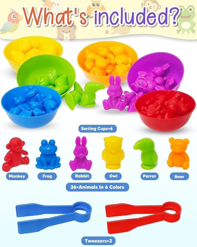 48 Pcs Counting Dinosaurs Toys for Kids 3-5, 4-8, Montessori Learning Toys | Montessori Toys for 3 Year Old, Toddler Sensory Toy, Counting Bears, Preschool Educational Toy for Boys Girls, Birthday Gifts
