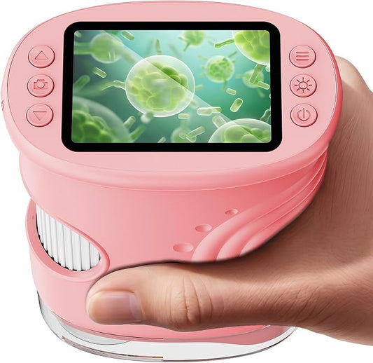 4K 1000X Handheld Digital Microscope for Kids with 2.0" IPS Screen(Pink) | 200-1000X Magnification, STEM Toys Birthday Gifts for Girls Boys Child, Science Kits for Kids Age 4-12