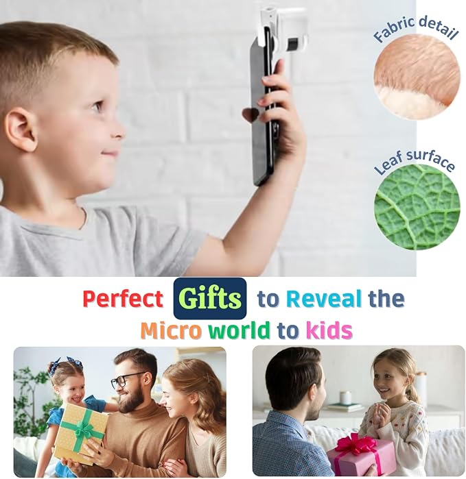 2026 New Kids Pocket Microscope Toy - 60x-80x Handheld Portable Science Kit with LED Light - STEM Educational Gift & Christmas Stocking Stuffer for Boys & Girls Age 3-12 (Green Frog)