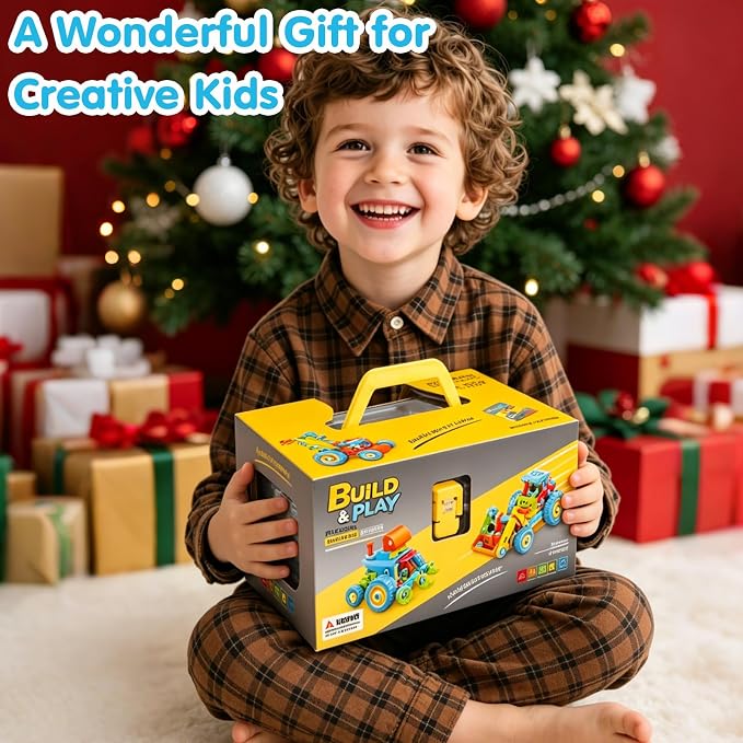 keefun STEM Toys for 4 5 6 7 8+ Year Old Boy Girl Birthday Gift, Building Toys for Kids Ages 4-8 6-8 4-6 Blocks Sets Stem Kits 5-7 4-7 3-5 Educational Learning Construction Engineering Car Truck Games