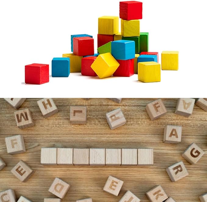 MUXGOA 200 Pcs Unfinished Wood Cubes,1/2 inch Wooden Blocks for Crafting,Small Wood Cubes for Crafts Making & DIY Projects & Decor
