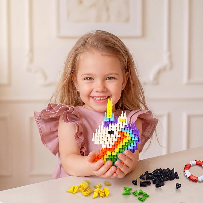 500PCS Rainbow Soft Silicone Building Blocks - STEM Educational Toys for Kids Age 6-12, Stress Relief Fidget Blocks for Boys & Girls, Creative Play for Preschool & Early Learners (Mix01)