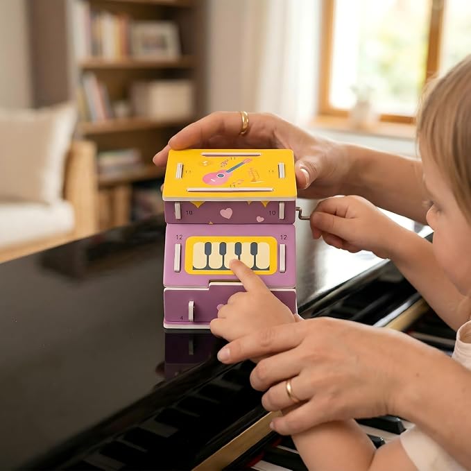 STEM DIY Music Box Kit, Build & Play, Hands-on, Ages 6+, Science Gift | Build a real music box! Discover gears & vibrations. Intro to physics. Boosts STEM skills, patience. Sweet keepsake, 6+!