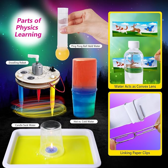 UNGLINGA Science Kit for Kids with 212 Easy Experiments | Earth Volcano, Chemistry Set, Magic S.T.E.M Projects Gifts Idea for Boys and Girls