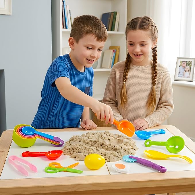 Hiawbon 20 PCS Sensory Bin Tools Sensory Bin Toys for 2+ Years Old | Sensory Sand Tools Set, Sensory Bin Filler, Fine Motor Toys Handy Scooper Set, Sensory Bin Accessories Tool