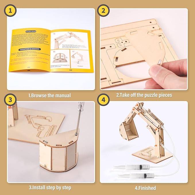 STEM Science Kits for Kids Age 8-10 8-12, Wood Building Crafts Kits for Boy | STEM Toys for Ages 8-13 9 10 11 12-14 Year Old Gifts Ideas, Science Engineering Experiment Kit 5-7, 3D Puzzles Projects 10-12