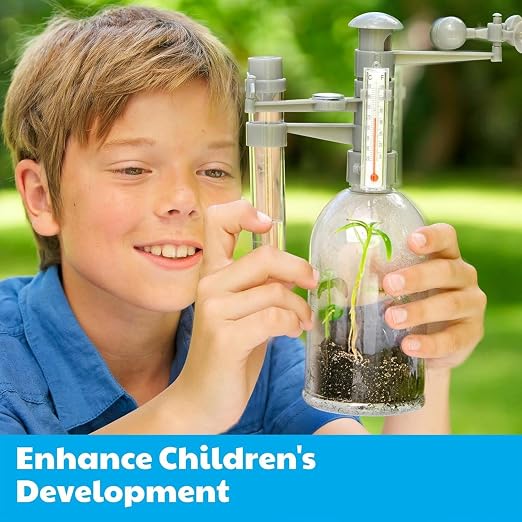 4M Green Science Weather Station - DIY Mini Observatory & STEAM Science Kit | Build an anemometer, rain gauge and thermometer to track wind and rain; create a 22x12 cm terrarium with recycled bottles