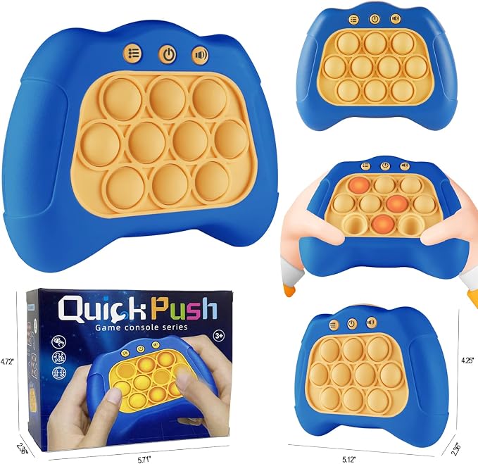 Intoypad Pop The Target! Handheld Speed Push Fidget Toy for Kids Adult Blue | A Fun Multiplayer Game Sensory Fidget ADHD Autism Toys Birthday Gifts for 6 7 8 9 10 11 12 Years Old Kids Road Trip Car Games