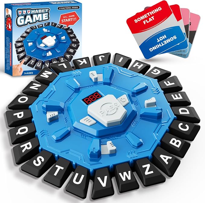 Word Game Family Board Game with Digital Display Timer for Kids and Adults | Fast-Paced 24-Letter Word Game with 2 Modes & 35 Cards for Family Game Nights and Parties, Ages 3 & Up, 2-8 Players
