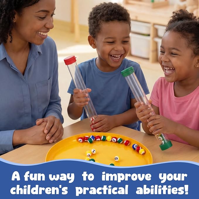 Kasfalci Lightning Balls – Fast Paced Marble Game for Kids Ages 4-8, 6 Game Modes Action Board Games with Color and Number Learning, Hand-Eye Coordination, Fine Motor Skills, Family Games, Kids Toys