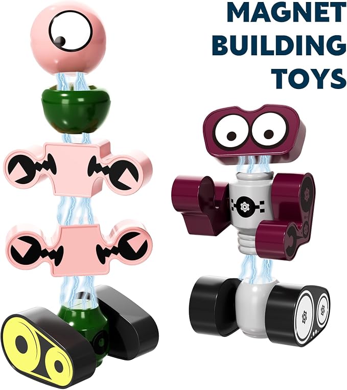 TEMI Magnets Robot Toy for 3 4 5 6 7 Year Old Boys | Transform Toys Planet Magnet Building Toys Stacking for Toddler, Learning Educational Christmas and Birthday Gifts for Kids