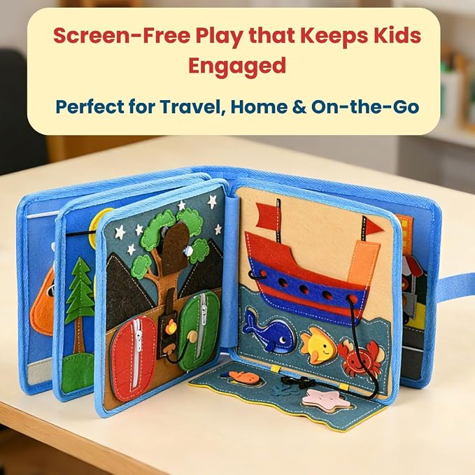 Busy Book for 1 Year Old – Montessori Busy Book for Toddlers 1–3 – Passport to Fun Travel Activity Book