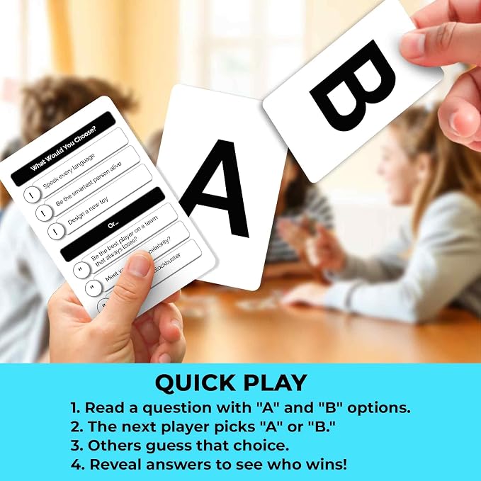 Board Games for Kids 8-12 – Family Games for Kids and Adults for Family Night – What Would You Choose – 500+ Questions – Fun Travel Learning Trivia Cards for 5-7 - Boardgames for Teens 9-10 Years Old