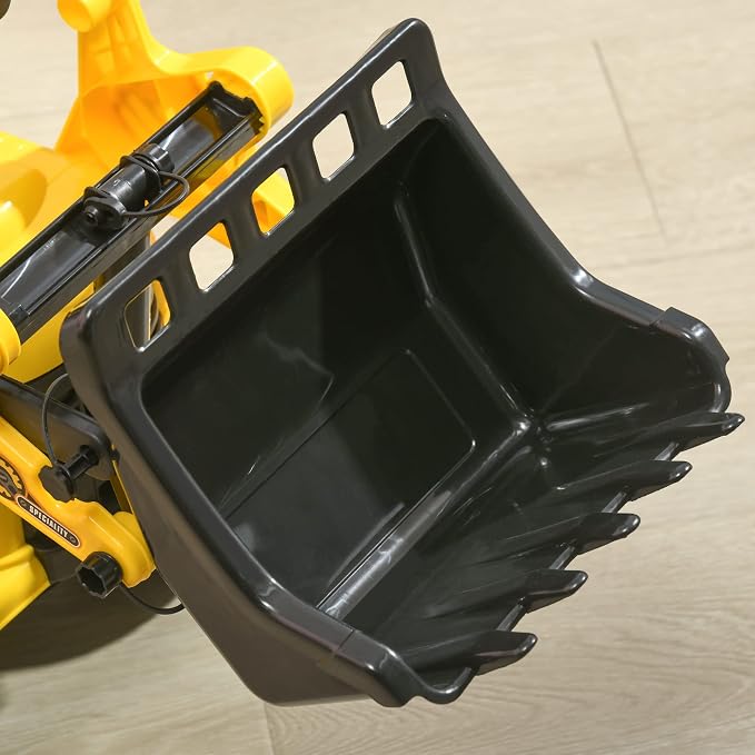 HOMCOM Ride On Excavator Ride On Bulldozer with Horn, Under Seat Storage | Kids Bulldozer Pull Cart, Sit and Scoot, Pretend Play Toy Construction Car, Ages 18-48 Months