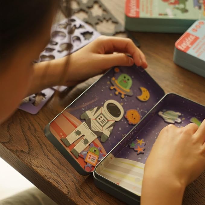 Magnetic Puzzle Box for Kids Ages 3-5, Car Travel Puzzle Game | 30+ Magnetic Pieces, Cultivate Logical Thinking, Quiet Travel Toy, Gift for Girls and Boys