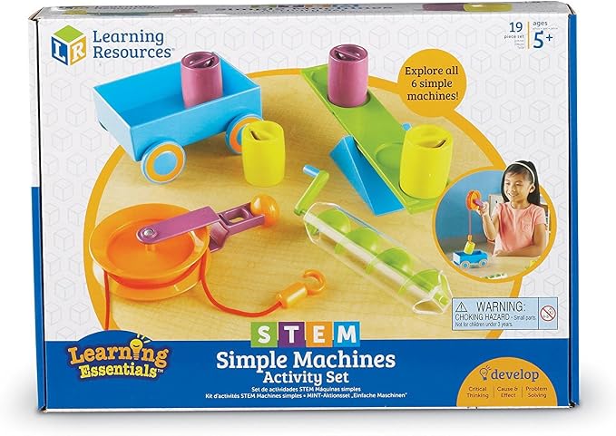 Learning Resources STEM Simple Machines Activity Set | STEM Engineering Kits for Kids, Simple Machines Kit for Classroom, Pulley Machine, Engineering Activities