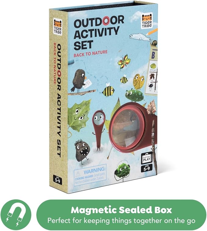Tiger Tribe: Outdoor Adventure Set for Kids, Engaging Nature Exploration Activity Kit with Chalk, Magnifying Glass & More for Ages 5+