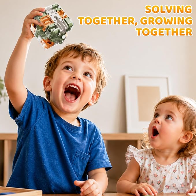 3D Rolling Ball Puzzle Maze Cube - 3x3 Color-Match Game | Solving Brain Teaser, Education Sensory Learn Birthday Gifts for Boys Girls Kids 3-5 5-8+ Year Old Adults