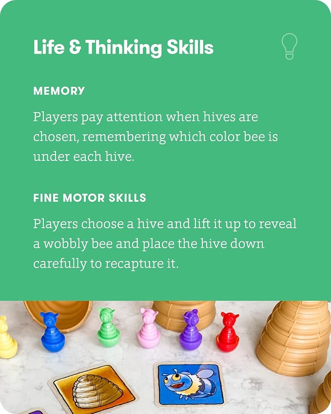 Bee Alert - A Matching Game for Kids That Tests Your Memory and Patience While Learning How to Take Turns - Educational Learning Game - 2 to 5 Players - for Kids Ages 5 & Up