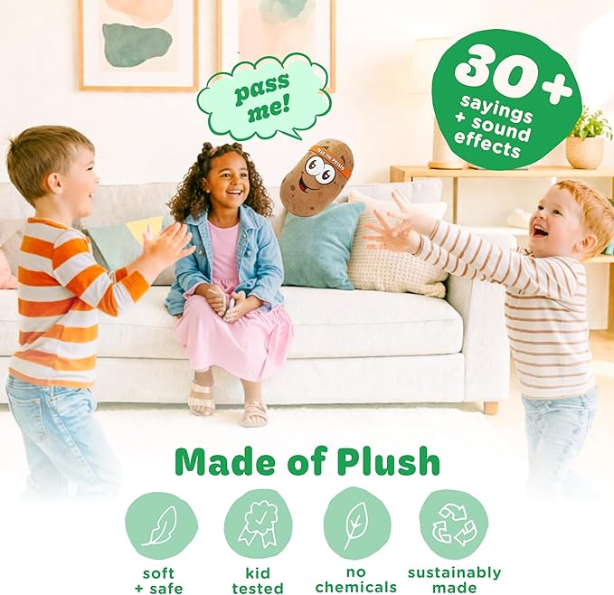 Move2Play, Pass The Potato | Hilariously Wild & Fun | Active Family Game for Kids Ages 3-8+ | Indoor Outdoor Toss Game | Party Games for Boys & Girls | Camping Travel Fun
