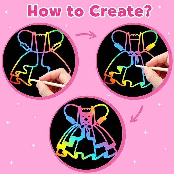 ZMLM Scratch Paper Art-Crafts Gift: 2 Pack Rainbow Notebooks Supplies Toys | Art Crafts for 3 4 5 6 7 8 9 10 11 12 Years Old Girls and Boys Kids Birthday Christmas Party Travel Games Activities